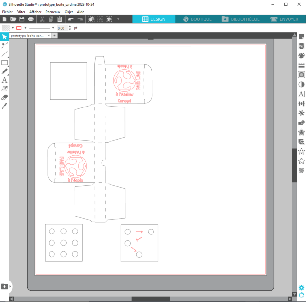 Logiciel Silhouette Studio - capture d'écran (2023-09)
